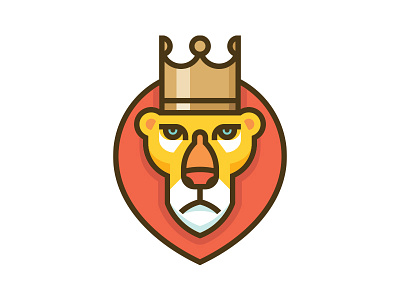 Lion V2 animal crown icon illustration king lion logo mark symbol vector