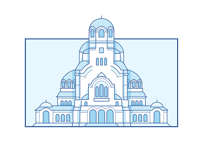 Saint Alexander Nevski Memorial Temple - Sofia architecture building bulgaria church city icon illustration landmark outline sofia symbol temple