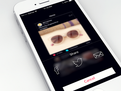 Share screen-Revised blur cancel email facebook ios7 iphone5 popup revised share sharescreen twitter