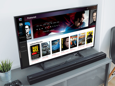 3D TV App design 3d app appletv design home latest movies tvos ui ux