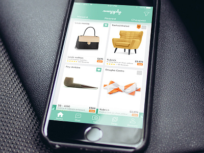 Home View - Swapply app design ecommerce io9 iphone login products ui ux
