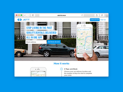Jett App - Website app car delivered interface ios popup rentals ui ux