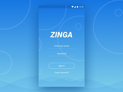 Zinga - Assistant App appinterface artificial assistant intelligence materialdesign signin ui ux