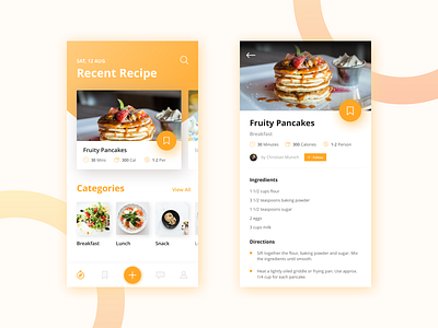 Recipe App Design Concept card design clean debut design detail detail recipe explore food food app icon mobile recipe recipe app ui ux
