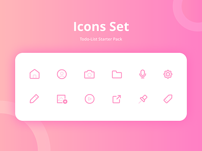 Icons Exploration for Todo-List camera clean edit folder home icon icons icons pack icons set play push pin settings tag todo icon todolist user voice