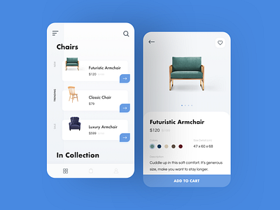 Furniture Mobile App Exploration app clean design ecommerce furniture furniture app futuristic mobile app modern product design ui ux