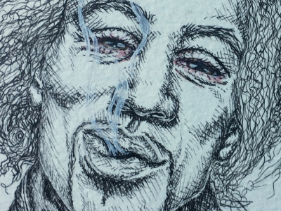 Jimi Hendrix 27 club guitar illustration ink jimi hendrix pen portrait realism smoke watercolor