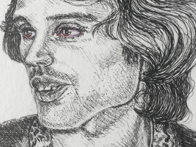Freddie Mercury aids eyes freddie mercury illustration ink portrait queen realism watercolor