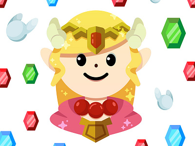 Princess Zelda anime cute flat design games icon link nintendo princess zelda video games zelda