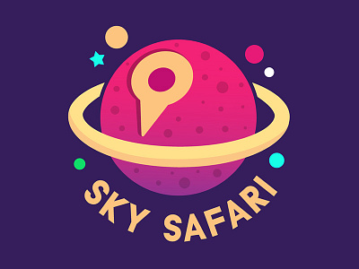 Sky Safari astronomy gradients icon logo plant sky space stars