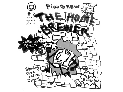 PicoBrew Sticker - Prison Escape Concept beer comic book craft beer germany humor illustration sketch sticker wip