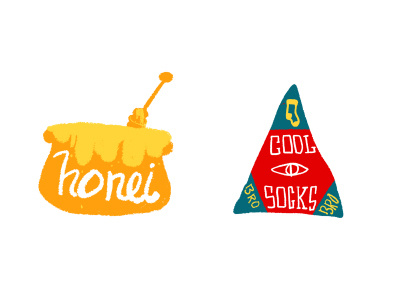 Personal Stickers Per Person cartoon cute drawing honey illustration socks sticker triangle
