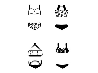Icon Set - Bikinis bikini icons illustration summer swim suits