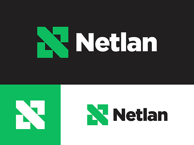 Netlan - another concept fresh green internet isp lan logo minimal network tech telecommunication