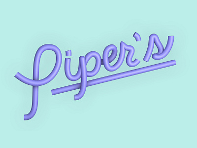 Piper's Logo 3d 3d logo 3d modeling branding cinema 4d custom type design graphic design logo typography vector