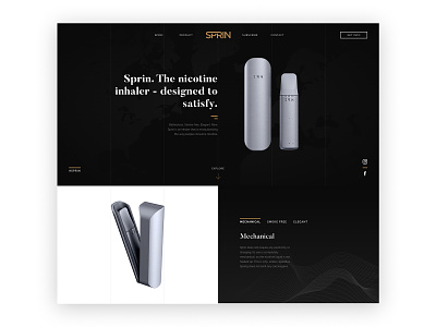 Inhaler Hero UX & UI Design dark theme hero section inhaler no smoking parallax sprinhaler typography ux ui webdesign