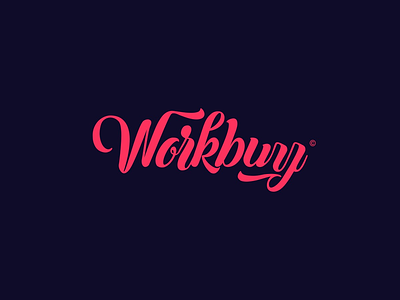 Work.buzz logo design concept lettering logo pink typography