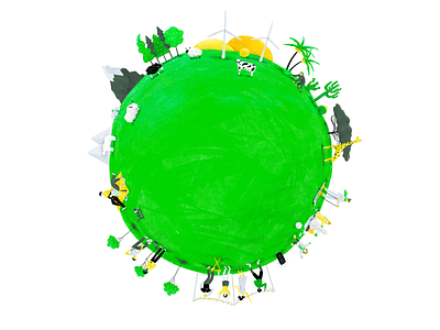 Save the Earth crowdfunding drawing earth green illustration people planet sustainability