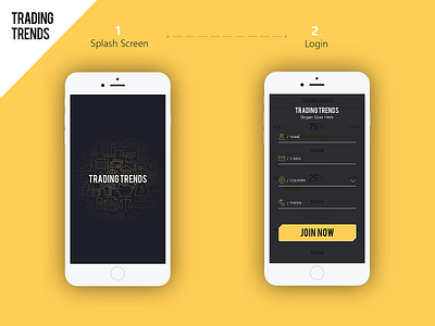 Trading Trends app app design chart mobile app mobile ui trading ui ux yellow