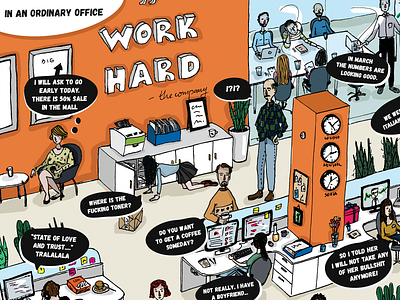 Office life art comic book comics corporate digital draw drawing illustration office office life