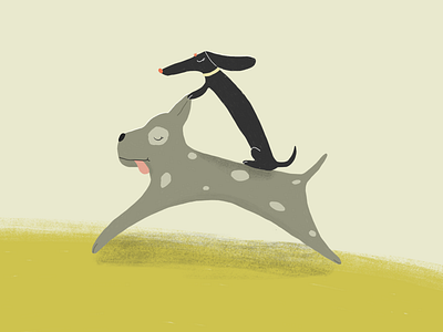 Running dogs dog dog illustration dogs draw drawing illustration