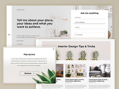 Website for an Interior designer clean ui webdesign website