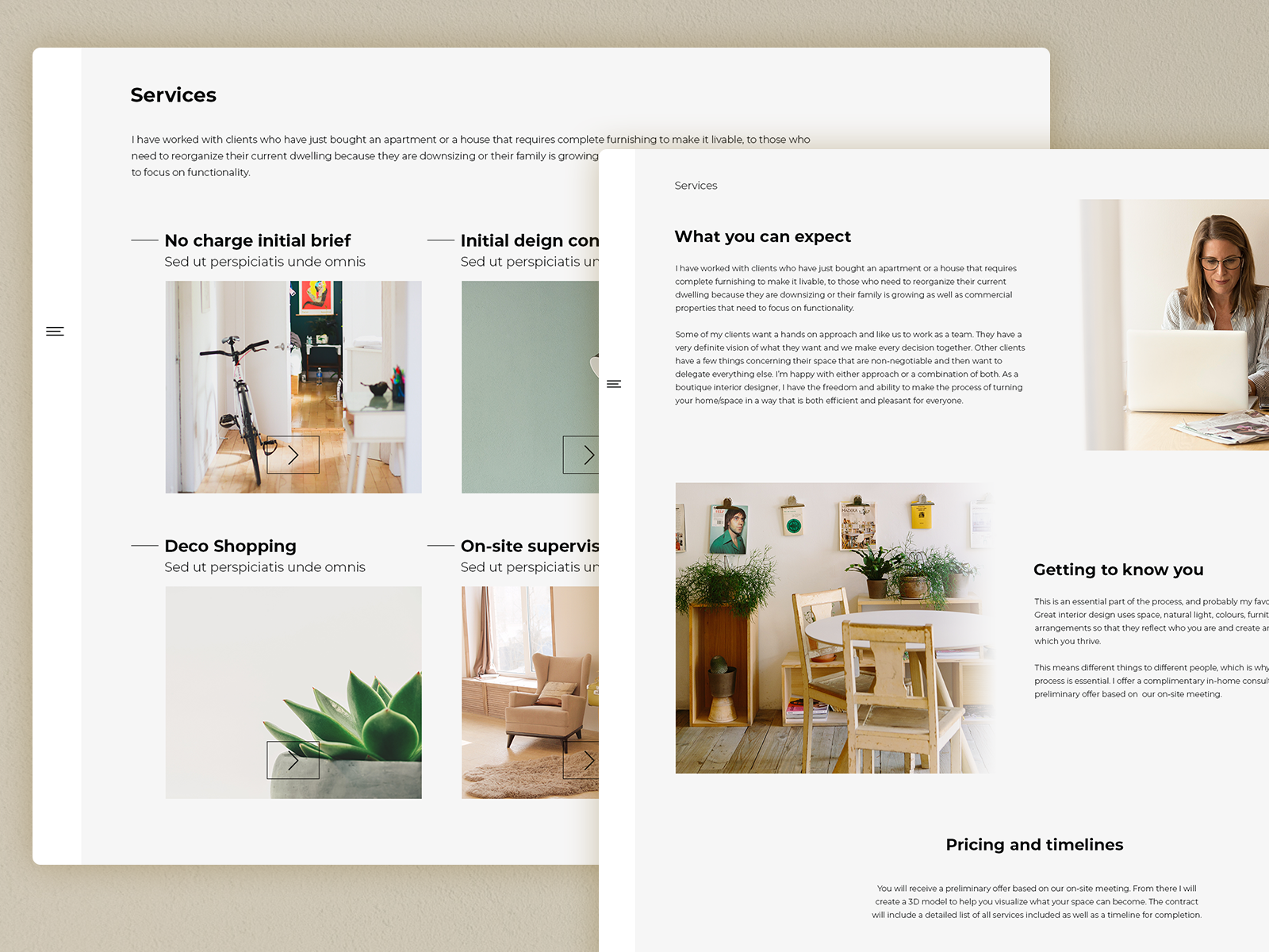 Website For An Interior Designer By Milena Filipova On Dribbble