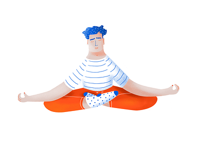 Man doing yoga digital illustration digitalart draw drawing illustration man meditate meditation yoga