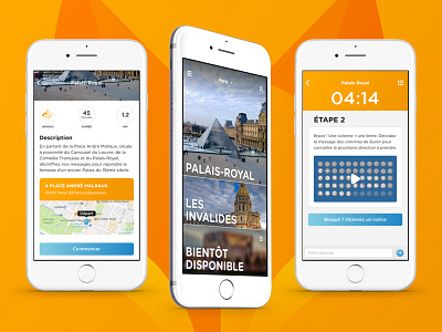 Foxie app escape game hunt paris tourist ui ux visit