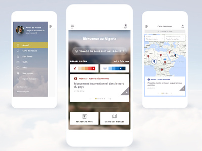 Axa Manager app manager map risks travel ui ux