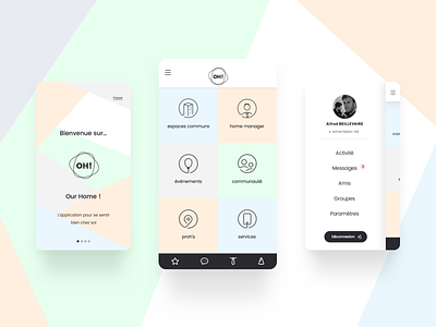 Our Home app concept conciergerie icons illustration individuals services social