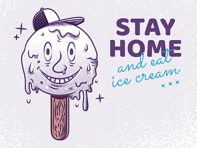 Ice cream character illustration textures vector