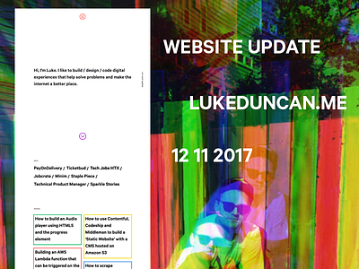 Portfolio Website Update - www.lukeduncan.me animations css freelance website