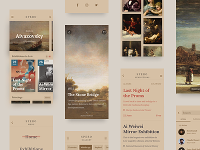 Museum & Exhibitions app art design studio exhibition gallery history middle age minimal mobile museum museum of art paintings