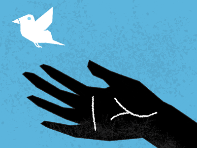 Letting Go bird blog hand illustration