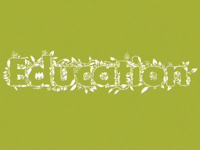 Education education green growth typography