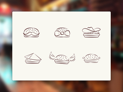 Burgers Icon Set burger food icon menu