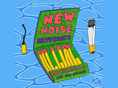 Barbarella New Noise art color design flyer flyer artwork fun hand drawn illustration poster poster art typography