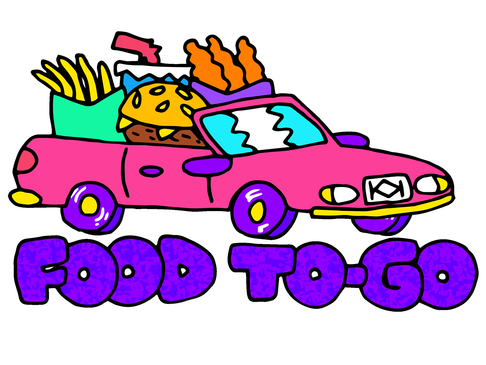Food To-Go animation art burger color commission design dope fastfood food fries fun giphy graphic hand drawn illustration shokka to go typography