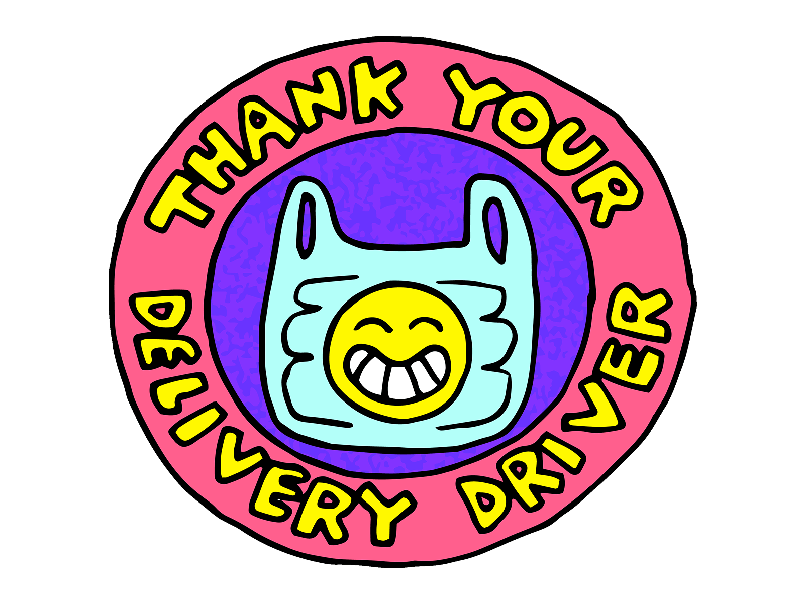Thank your delivery driver animation art bag color coronavirus covid19 delivery design dope driver food fun giphy hand drawn illustration quarantine shokka smiley face thank you typography