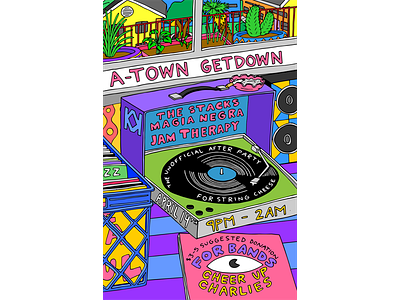 A Town Funk Poster art austin band design illustration poster