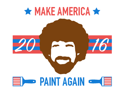 Make America Paint Again atx austin bob ross election 2016 illustration merica screenprint t shirt