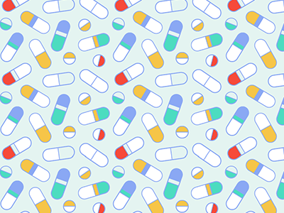 pills pills pills y'all atx austin color illustration pattern pills repeat