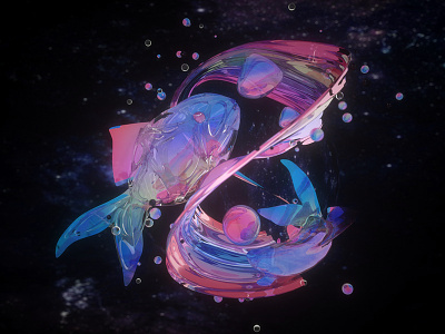 The colourful fish c4d color fish illustrations octane transparent