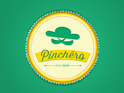 Pinchero badge icon logo mexican pinchero sombrero