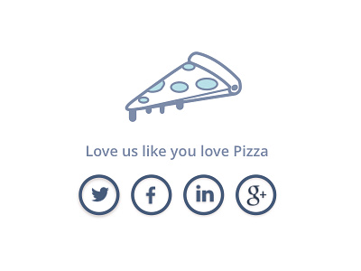 Love us like you love Pizza icon onboard pizza social