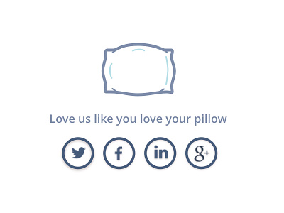 Love us like you love your pillow icon onboard pillow social