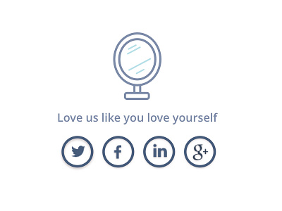 Love us like yourself icon mirror onboard social
