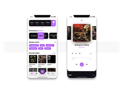Music Player app mobile music player ui ux