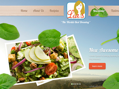 Lia's Dressing Website Design leaves lias natural salad dressing web design wood